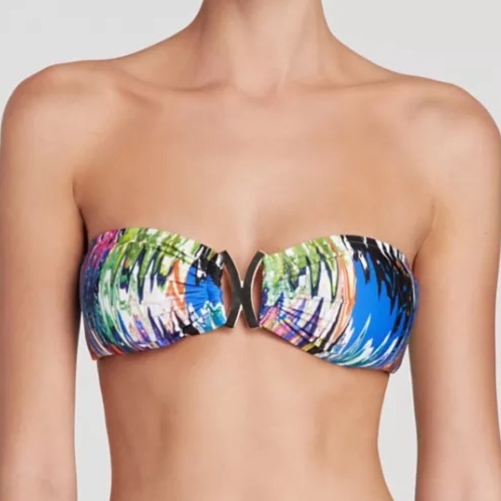 - Milly S Cabana Marble Print Bandeau Bikini Top! NEW!